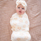Bamboo Stretch Swaddle - Blush Daisy