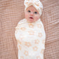 Bamboo Stretch Swaddle - Blush Daisy