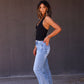 Bayeas Medium Wash High Rise Straight Jeans - FINAL SALE