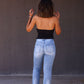 Bayeas Medium Wash High Rise Straight Jeans - FINAL SALE