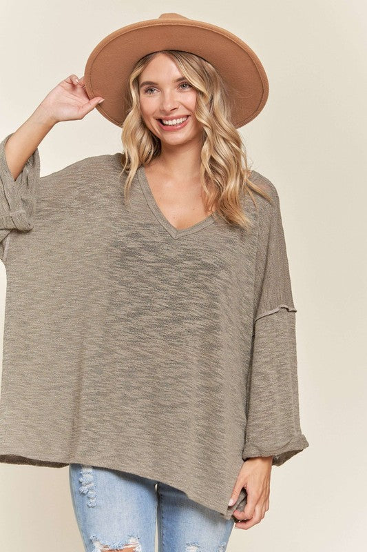 Emersyn Oversized Slub Knit Tunic (Size Small)