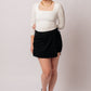 Bentli High Rise Side Tie Denim Skort in Black - Aubrey Jaymes Boutique#