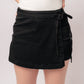 Bentli High Rise Side Tie Denim Skort in Black - Aubrey Jaymes Boutique#