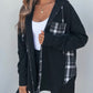 Black Plaid Flannel Hooded Shacket