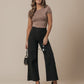 Black Straight Wide Leg Pants