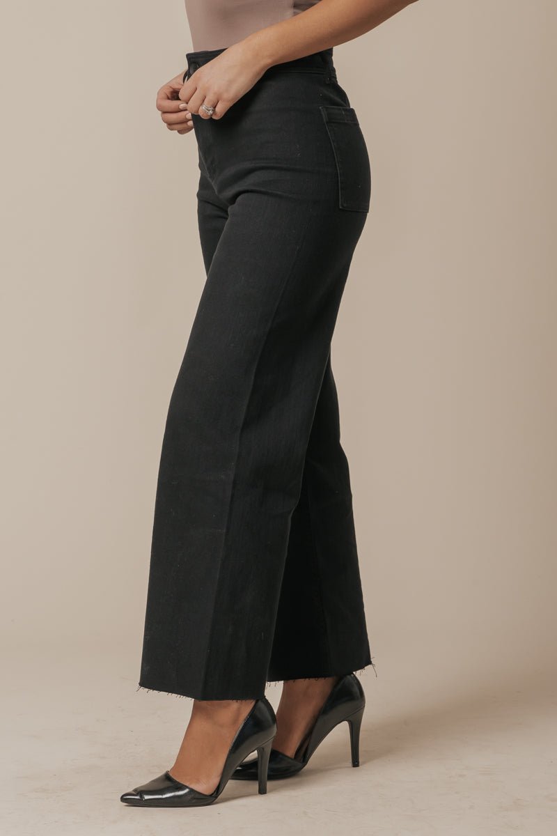 Black Straight Wide Leg Pants