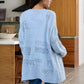 Blue Open Front Popcorn Kit Cardigan