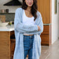 Blue Open Front Popcorn Kit Cardigan