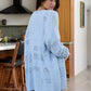 Blue Open Front Popcorn Kit Cardigan