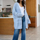 Blue Open Front Popcorn Kit Cardigan