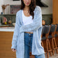 Blue Open Front Popcorn Kit Cardigan