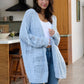 Blue Open Front Popcorn Kit Cardigan