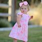 Bow Print Flutter Sleeve Girls Dress