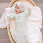 Bow Turban Hat - Sage Ditsy Floral