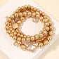 Heart of Gold Metallic Ball Beaded Bracelet Stack