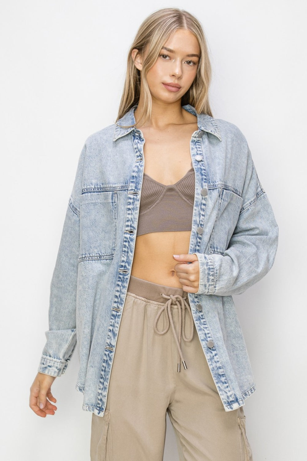 RISEN Tabatha Button Up Long Sleeve Shacket