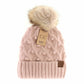 C.C. Bobble Knit Fur Pom Beanie- 10 Colors