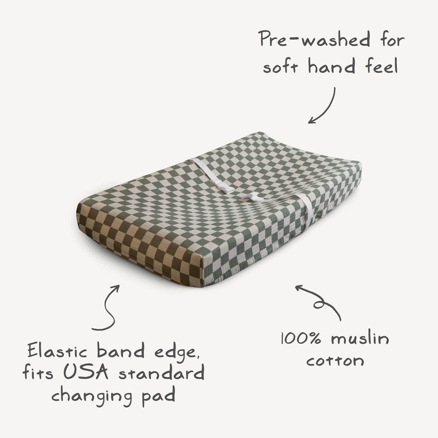 Extra Soft Muslin Changing Pad Cover- Multiple Color Options