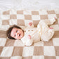 Plush Blanket - Taupe Checker