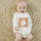 Checkered Ghost Bamboo Sweatshirt Romper- 3 colors
