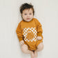 Checkered Ghost Bamboo Sweatshirt Romper- 3 colors