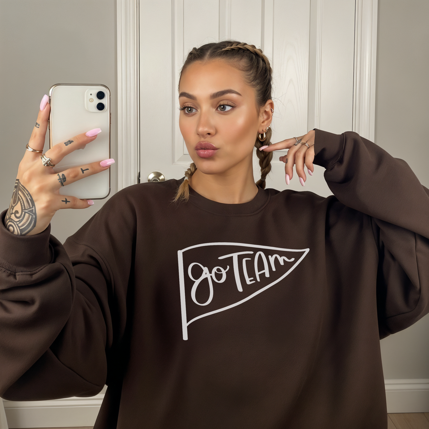 Go Team Pennant Crewneck Sweatshirt- 5 colors