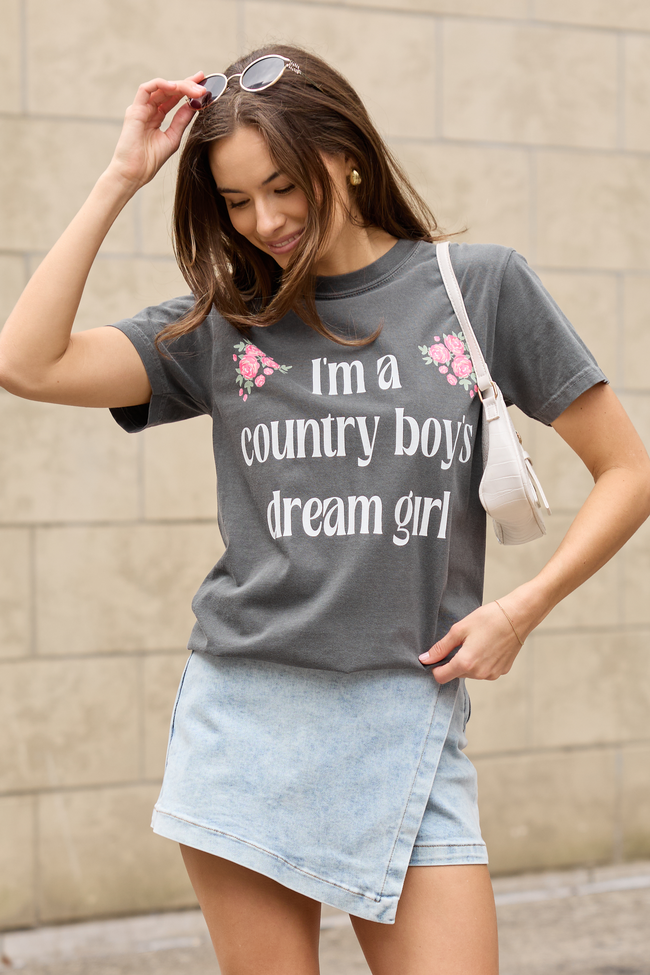 Country Boy's Dream Girl Dark Grey Graphic Tee