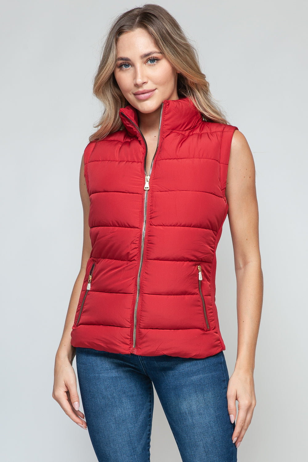 Apres Ski Zip Up Vest- Red