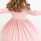 Vintage Pink 3/4 Sleeve Pocket Twirl Dress