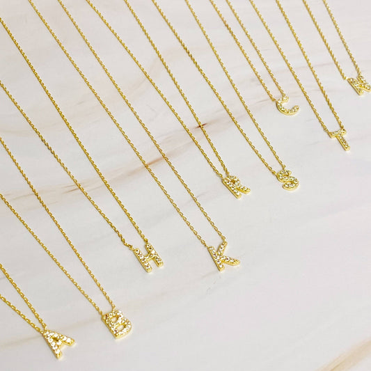 Initial Necklace- Gold