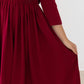 Burgundy Ruffle Twirl Dress