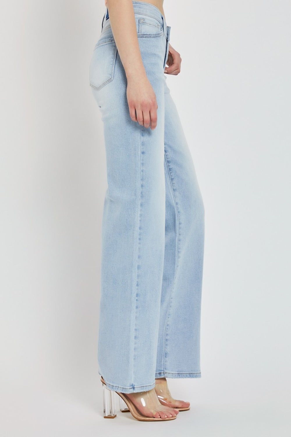 RISEN Lillith Wide Leg V Dipped Front Waist Jeans