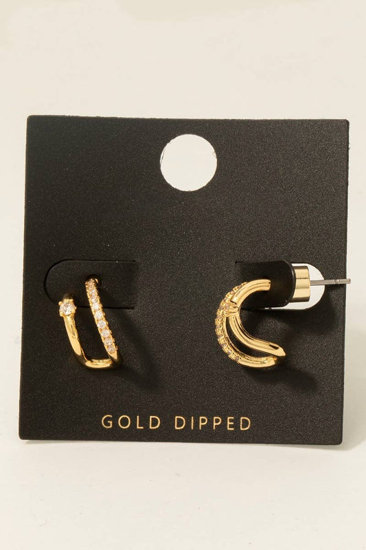 Douple Dip Layered Hoop Earrings