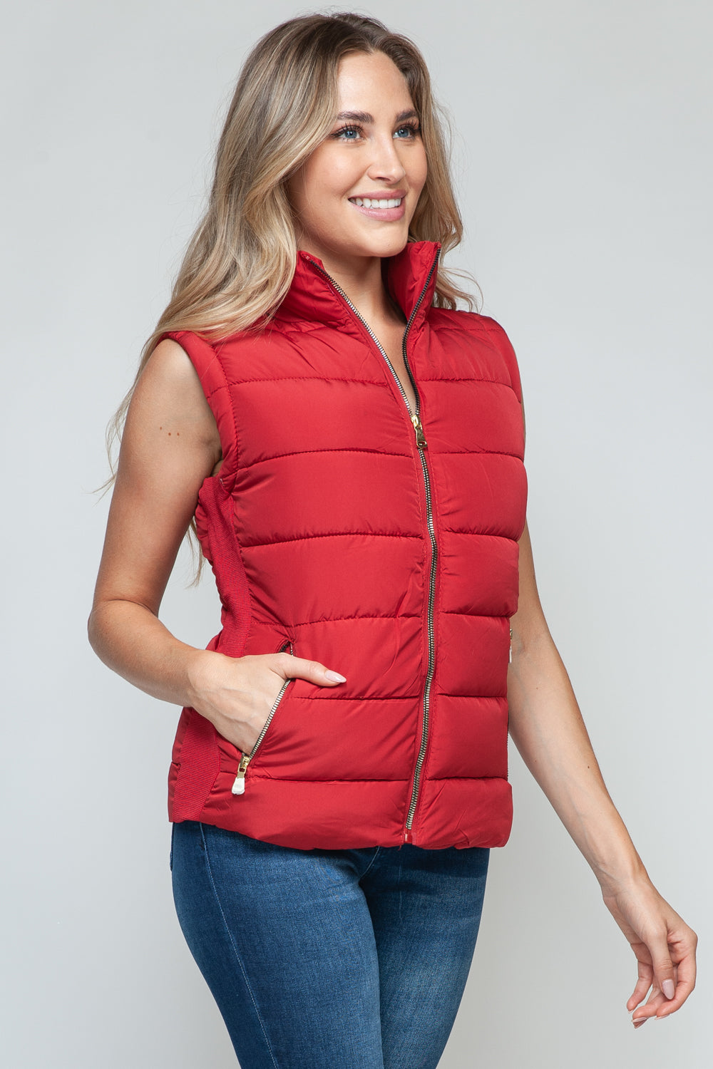 Apres Ski Zip Up Vest- Red