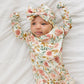 Bow Turban Hat - Dusty Pink Floral