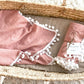 Pom Swaddle Blanket - Dusty Pink