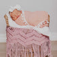Pom Swaddle Blanket - Dusty Pink
