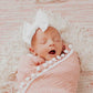 Pom Swaddle Blanket - Dusty Pink