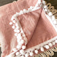 Pom Swaddle Blanket - Dusty Pink