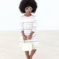 Fall Stripes 3/4 Sleeve Pocket Twirl Dress