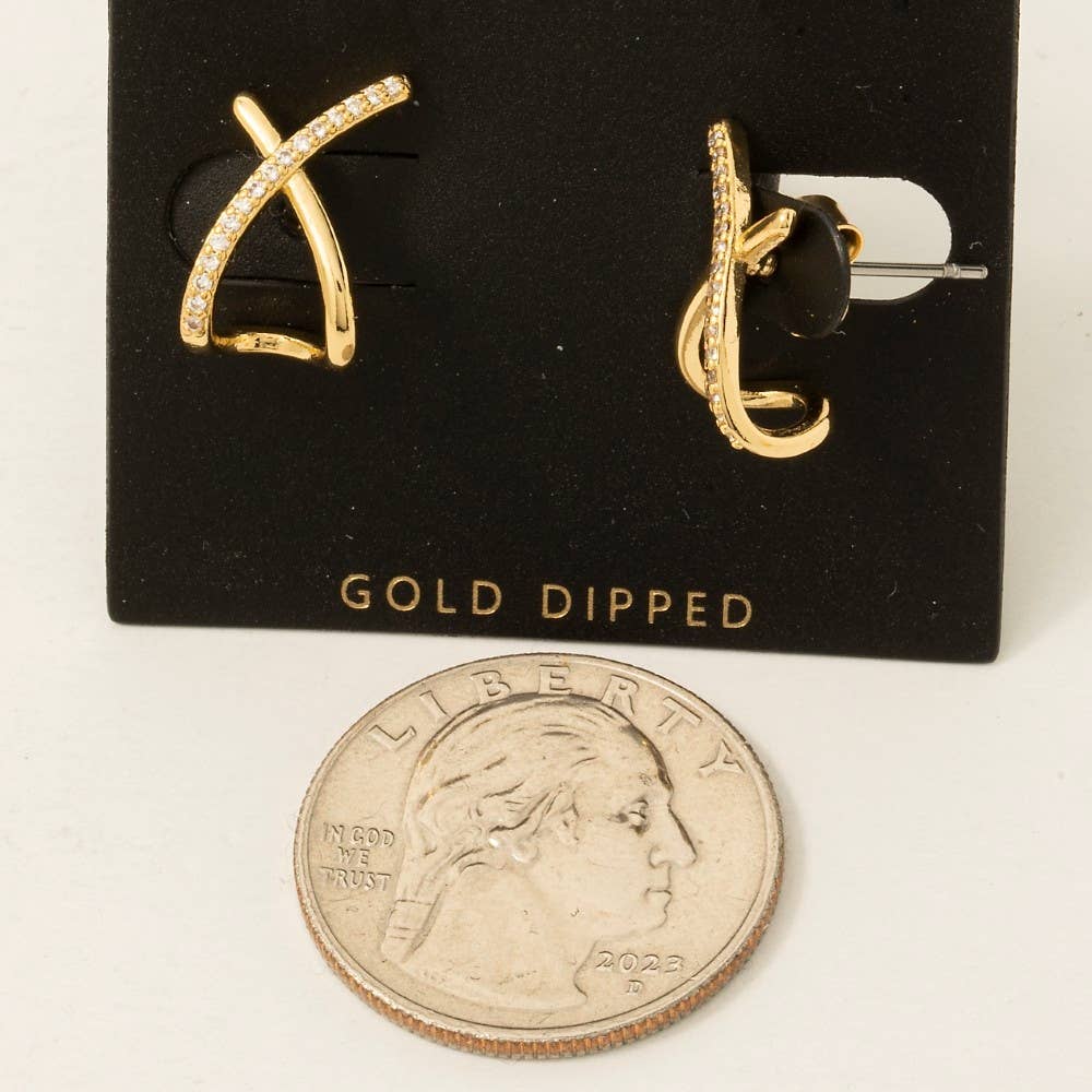 Twilight Twist Pave Knot Hoop Earrings