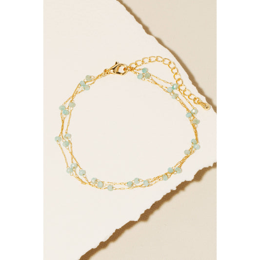 Sea & Sand Glass Bead Layered Bracelet