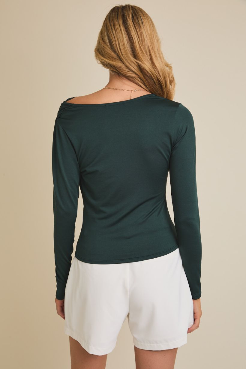 Midnight Pine Cowl Neck Top