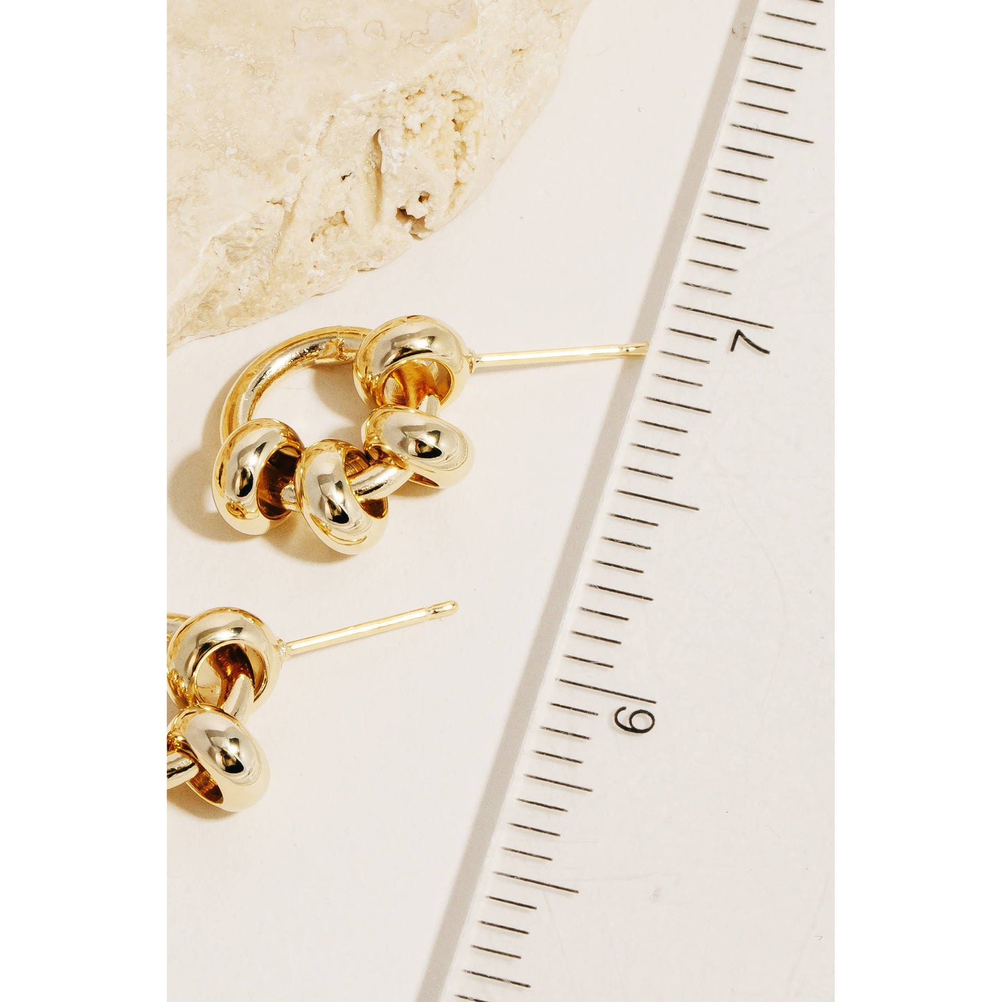 Mini Round Chain Stud Earrings