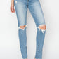 Risen Clara High Rise Knee Distressed Skinny Jeans