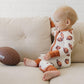 Football Print Bamboo Zippy Romper