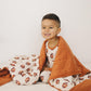 Football Print Quilted Bamboo Blanket