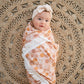 Fringe Swaddle Blanket - Retro Floral