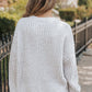 Heather Grey Confetti Cable Knit Sweater