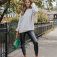 Heather Grey Confetti Cable Knit Sweater